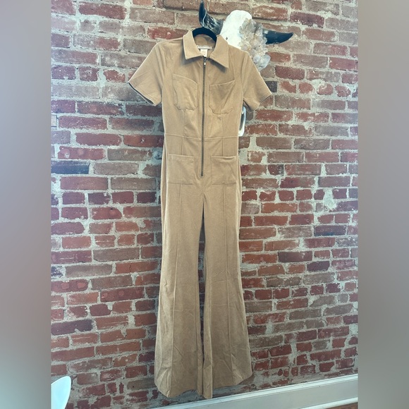 Flying Tomato Pants - Brown corduroy flare leg jumpsuit